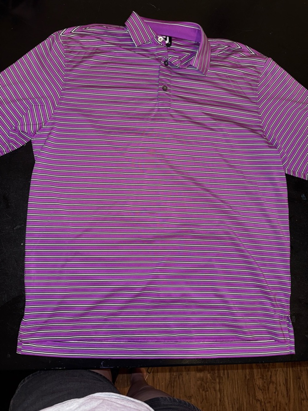 FootJoy Purple Striped Golf Polo